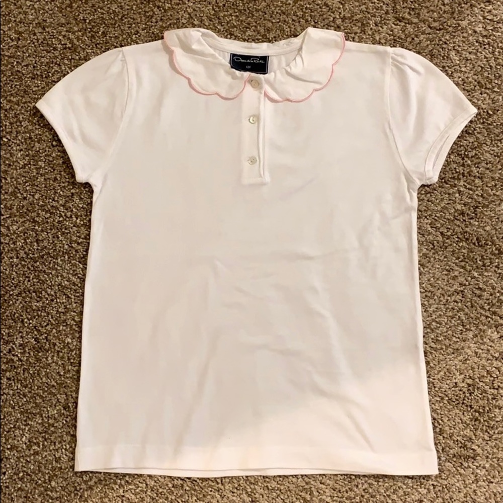 Oscar de la Renta white top Size 12